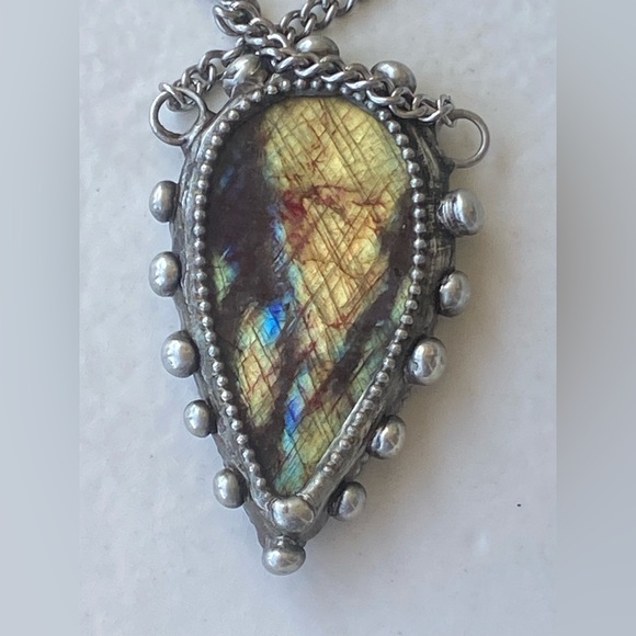 Gorgeous Golden Flash Labradorite Necklace